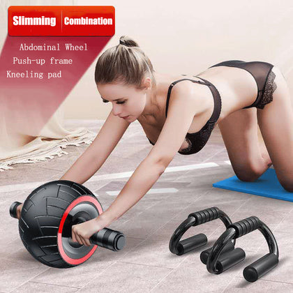 No Noise Abdominal Muscle Trainer Ab Roller Abdominal Wheel Home Training Gym Fitness Equipment Roller Automatically Rebounds