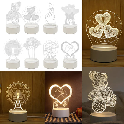 Night Light Acrylic Desktop Table Lamp Lighting Living Room Bedroom Decoration for Valentine Day Wife